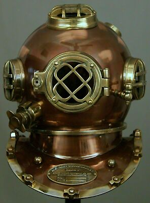 #ad Copper Vintage Diving Helmet US Navy Mark V Deep Sea Marine Divers Scuba Helmet $362.55