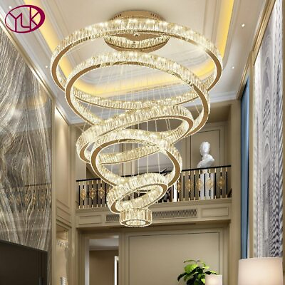 #ad Luxury Living Room Modern Chandelier Lighting Large Staircase LED Crystal Lamps $429.14