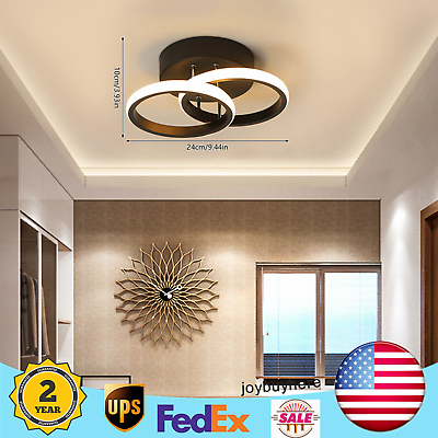 #ad Modern Black Ceiling Light LED Acrylic Lamp Flush Mount Chandelier Living Room $20.80