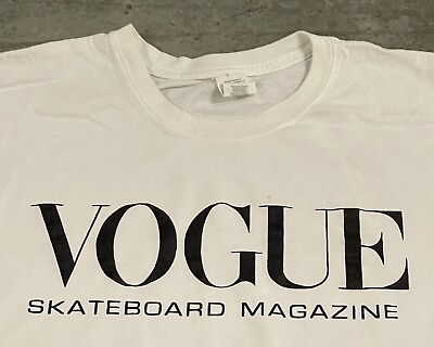 #ad Men’s RARE Fashion Vogue Logo Skateboard Magazine Skater T Shirt Large $43.47