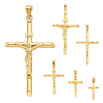 #ad #ad 14k Real Yellow Gold Classic Cross Jesus Crucifix Religious Pendant Men Women $149.00