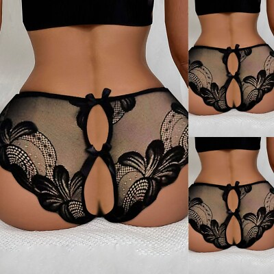 #ad Womens Sexy Hollow Sheer Mesh Lace Knickers Briefs Panties Lingerie Underpants $10.29