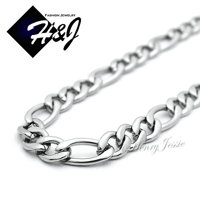 #ad 18 40quot;MEN#x27;s Stainless Steel 8mm Silver Figaro Link Chain Necklace $13.99