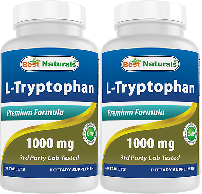 #ad 2 Pack Best Naturals L Tryptophan 1000 mg 60 Tablets $21.88