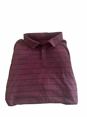#ad Lululemon Mens Size L Evolution Short Sleeve Polo Shirt Nevis Stripe Savannah $30.00