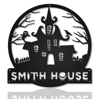 #ad Personalized Castle House Metal Sign Halloween Art Wall Decor Home Decor $119.95