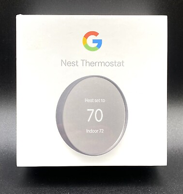 #ad NEW SEALED: Google Nest Smart WIFI Thermostat Alexa Model G4CVZ Charcoal Black $74.95