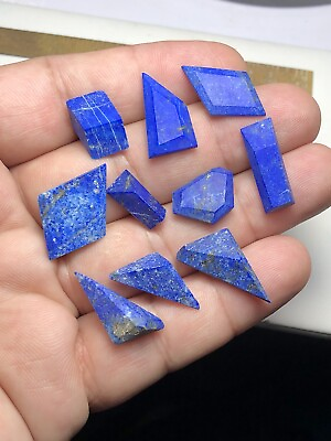 #ad 58 Crt 10 Piece Natural Lapis Lazuli Faceted Ready For Jewellery Pendant $12.00