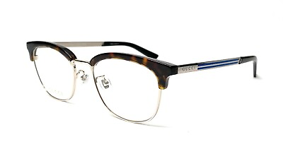 #ad Gucci GG0698OA 004 Round Oval Silver Havana Demo Lens Men#x27;s Eyeglasses 53 mm $178.20