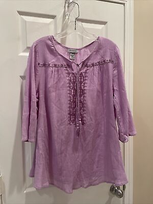 #ad Catherine#x27;s Size 0X Top pretty Shades of ￼ Gorgeous Purple ￼Pullover top pretty $23.19