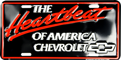 #ad Chevrolet The Heartbeat Of America Embossed Metal License Plate Sign $9.88