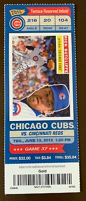 #ad Chicago Cubs 6 13 2013 MLB ticket stub vs Cincinnati Reds Rick Sutcliffe $6.95