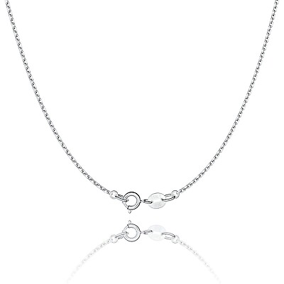 #ad 925 Sterling Silver Cable Chain 16 inch Necklace 1.15mm Thin Dainty Simple $4.89