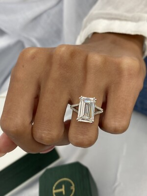 #ad Diamond Engagement Ring Emerald Cut VS1 F IGI Certified 5.36 CT 18K White Gold $6719.99