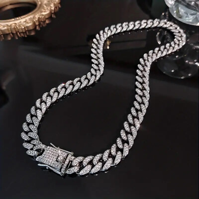 #ad ICED Miami Cuban Link Chain 13mm Necklace Plated Mens CZ Hip Hop Jewelry $26.88
