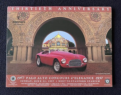 #ad 1997 30th Palo Alto Concours Program 1950 Ferrari 166MM Stanford Memorial Church $85.00