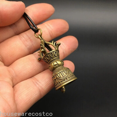 #ad Chinese Brass Carved Tibetan Buddhism Gold Copper Pestle Diamond Small Pendant $14.13