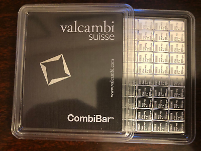 #ad 100 Gram Valcambi Silver CombiBar 100x1g w Assay $145.00