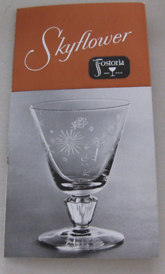 #ad FOSTORIA GLASS Crystal Print #2 SKYFLOWER Stem #6061 LEAFLET Illus. 1955 1958 $15.99