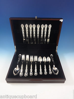 #ad #ad French Scroll by Alvin Sterling Silver Flatware Set For 8 Service 34 Pieces $1750.00
