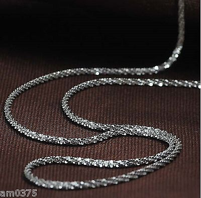 #ad Pure 18K White Gold Necklace For Women Full Star 18k White Gold Chain Chains $248.12