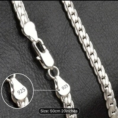 #ad Solid Sterling Silver S925 Diamond Cut Chain necklace for men#x27;s with box $30.99