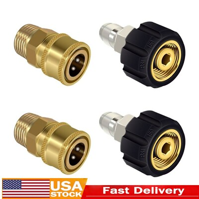 #ad Pressure Washer Adapter Set M22 M22 14MM to 3 8#x27;#x27; Quick Connect 2 pack $16.89