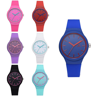 #ad Ladies Solid Fruit Color Wristwatch Silicone Strap Fashion Women Casual Watches $7.82