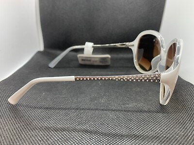 #ad $40 Designer Elements White oversized sunglasses with Swarovski Crystals bling $20.00