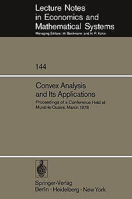 #ad Convex Analysis and Its Applications 9783540081494 GBP 72.91