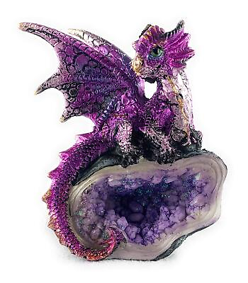 #ad Ain’t It Nice Dragon Statue Rock Faux Geode Cavern Sparkling Medieval Collect... $35.90