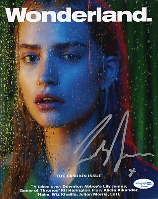 #ad LILY JAMES SIGNED WONDERLAND PHOTO 1 ALSO ACOA CERTIFIED GBP 54.99