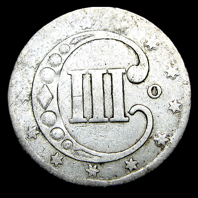 #ad 1851 O Silver Three Cent 3cp Silver Type Coin #IK242 $145.00