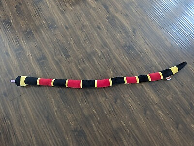 #ad EUC 65#x27; Long Red Yellow Black Coral Snake Doll Soft Toy Plush Adventure Planet $18.99