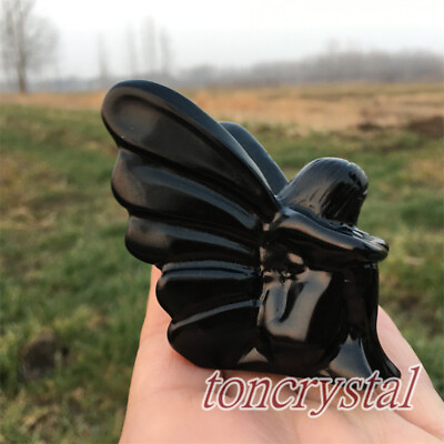 #ad 2quot; Carved Natural Quartz Fairy Crystal Skull Obsidian Butterfly Healing 1pc $16.14