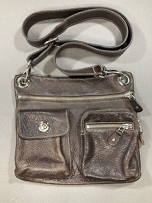 #ad Roots Canada Handcrafted Brown Pebbled Leather Crossbody Purse Bag Soft amp; Supple $88.00