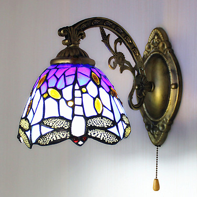 #ad Modern Tiffany Stained Glass Wall Sconce Wall Lighting Lamp Dragonfly Pattarn $49.90