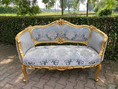 #ad Exquisite French Louis XVI Corbeille Sofa from the Early 1900s $2610.00