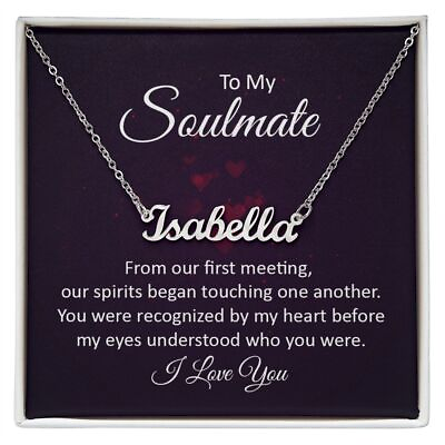 #ad Soulmate Personalized Name Necklace Gift for Girlfriend Fiancee Gifts Xmas $29.95