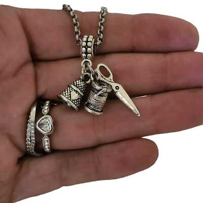 #ad Thread Needle Tailor Sewing Charm pendant For bracelet necklace $54.99