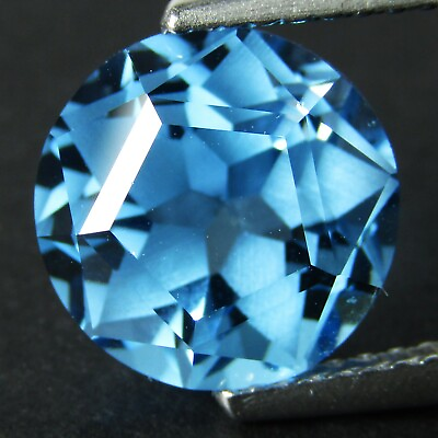 #ad 4.65Cts Striking Natural Swiss Blue Topaz 9.5mm Round Magic Star Cut Gemstone $42.99