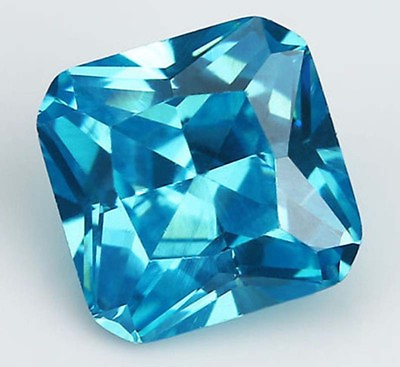 #ad 10X10mm 6.12ct Natural Sea Blue Sapphire Square Emerald Cut VVS Loose Gemstone $16.37