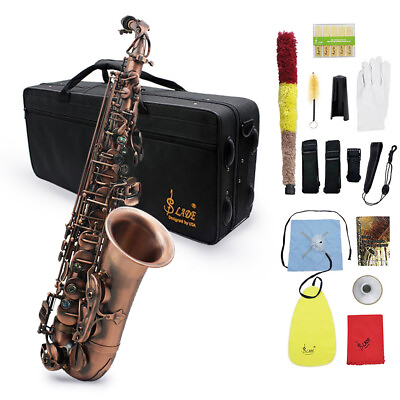 #ad Professional Alto Saxophone Vintage Red Bronze Eb E flat Sax W Carry Case Q6E7 $209.95