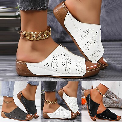 #ad #ad Women#x27;s Casual Fashion Hollow Sandals Solid Color Versatile Lightweight Flat $28.69