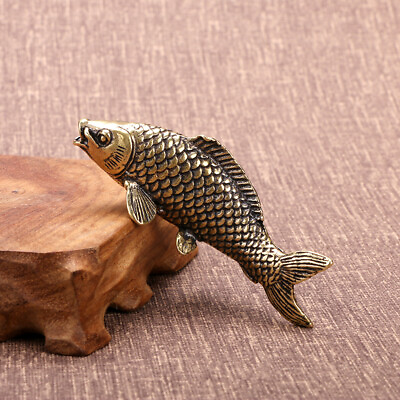 #ad Hot Solid Brass Fish Figurines Small Fish Statue House Decor Animal Figurines $14.76