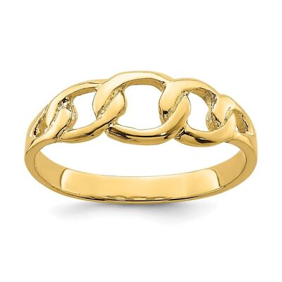 #ad 14K Yellow Gold Polished Chain Link Ring Fine Jewelry $284.00