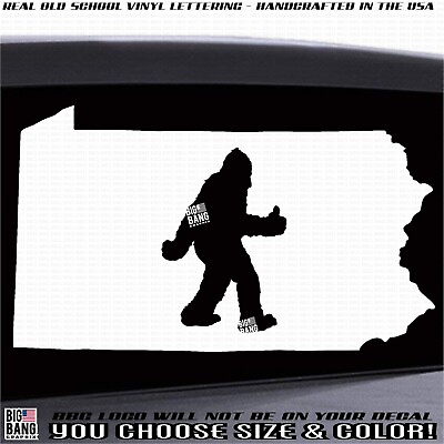 #ad Fits Sasquatch Bigfoot Pennsylvania PA Vinyl Decal Sticker SUV Car Truck Window $19.40