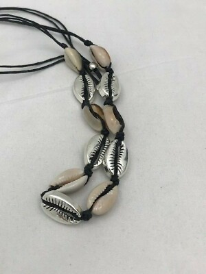 #ad Adjustable Silver and plated white sea shell necklace $18.00