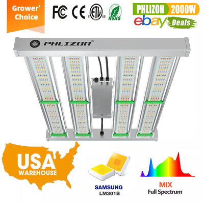 #ad 2000W Full Spectrum LED Grow Light Dimmable Commercial 4Bar Plant Growing Lamp $149.81