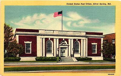 #ad Vintage Postcard UNITED STATES POST OFFICE SILVER SPRING MD. $8.95